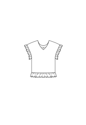 Pattern Blouse of a simple cut with frills (Burda 1/2020, pattern number 6204 B)