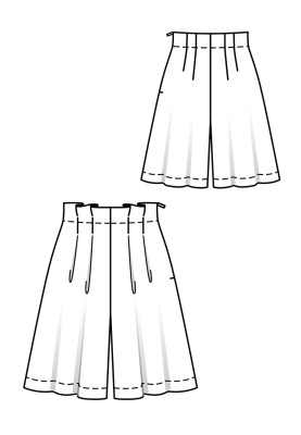 Pattern Skirt-shorts of flared silhouette (Burda 7/2019, pattern number 107 A)