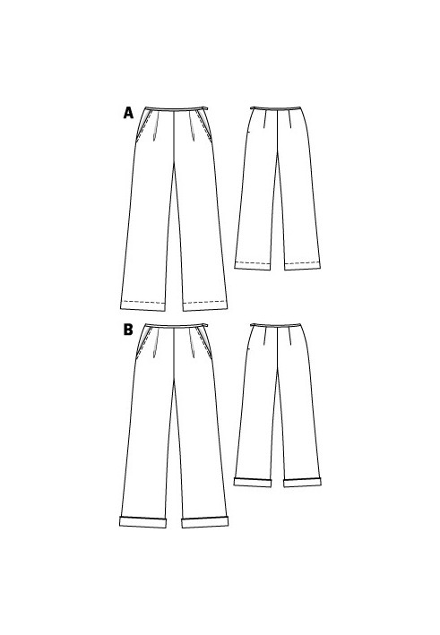 Pattern Pajama-style wide-cut trousers (Burda 8/2012, pattern number 124 B)