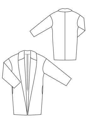 Pattern Jacket with a long tapered shawl collar (Burda 1/2020, pattern number 101 A)