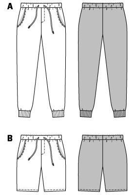 Выкройка Шорты джинсовые на эластичном поясе (Burda 2/2015, № выкройки 6719 B)