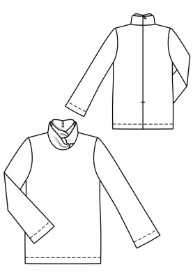 Pattern Pullover with a golf collar and flared sleeves (Burda 10/2018, pattern number 116)