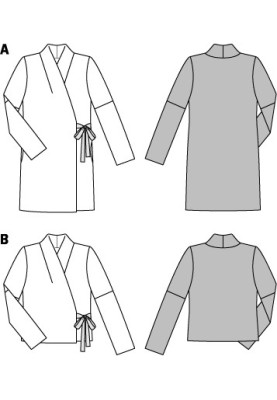 Выкройка Жакет прямого кроя с запахом (Burda 2/2015, № выкройки 6727 B)