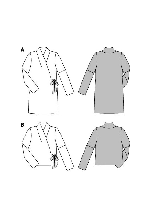 Викрійка Жакет прямого крою з запахом (Burda 2/2015, № викрійки 6727 B)