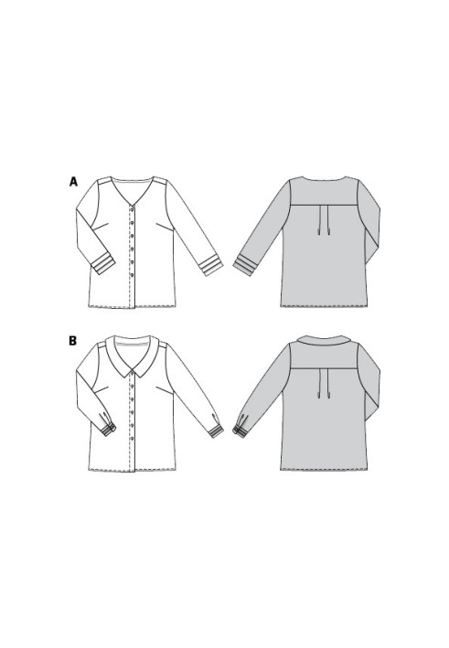 Pattern Blouse-shirt with turn-down collar (Burda 2/2020, pattern number 6198 B)