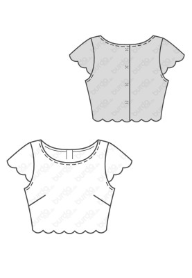 Pattern Top lace with a fastener on the back (Burda 1/2017, pattern number 6519 C)