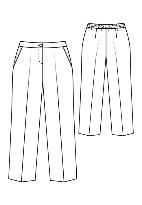 Pattern Pants of a classic cut with an elastic waistband (Burda 9/2020, pattern number 126 B)