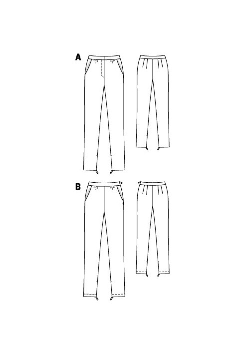 Pattern Tapered trousers made of silk batiste (Burda 9/2010, pattern no. 108 B)