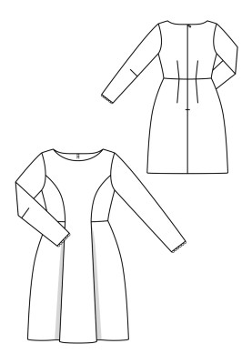 Pattern Dress with relief seams and soft pleats (Burda 10/2019, pattern number 109 B)