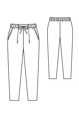 Pattern Joggers with an elastic waistband with a tie (Burda 11/2019, pattern no. 112 B)