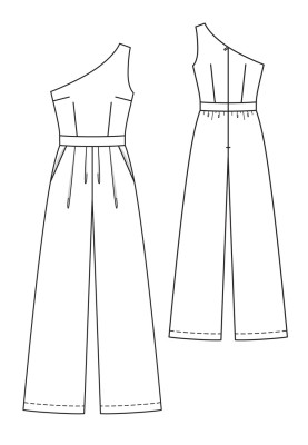 Pattern Overalls with an asymmetric neckline (Burda 4/2017, pattern number 121)