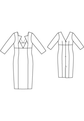 Pattern Sheath dress with a shaped neckline (Burda 9/2011, pattern number 131)