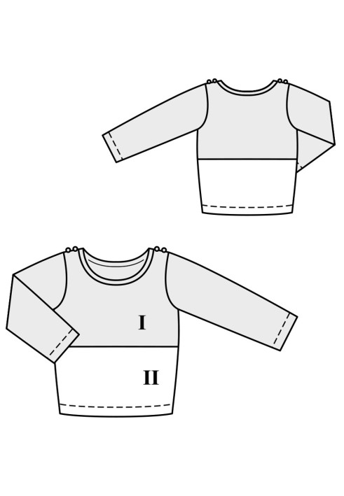 Pattern Combined straight-cut pullover (Burda 1/2020, pattern number 129)