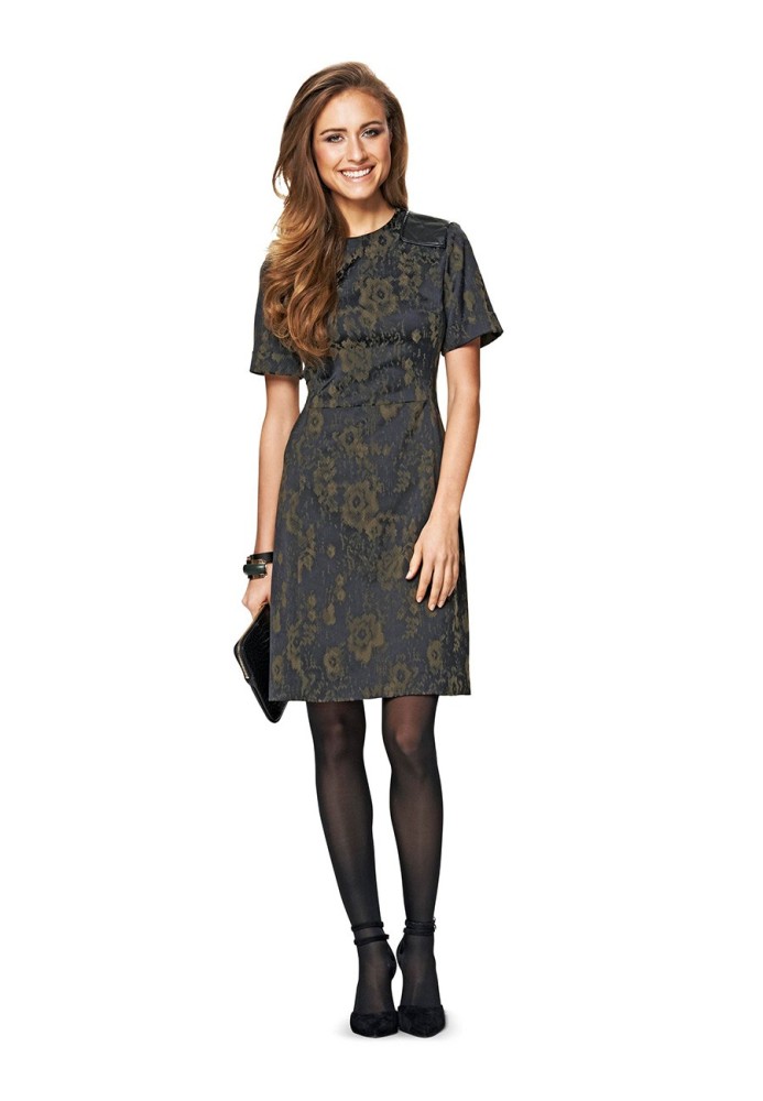 Pattern Dress of a fitted silhouette with leather inserts (Burda 2/2014, pattern number 6832 A)