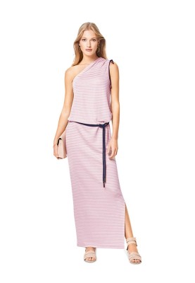 Pattern Long knitted dress on one shoulder (Burda 1/2018, pattern number 6412 A)