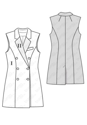 Pattern Double-breasted waistcoat of a fitted silhouette (Burda 2/2018, pattern number 6380 B)