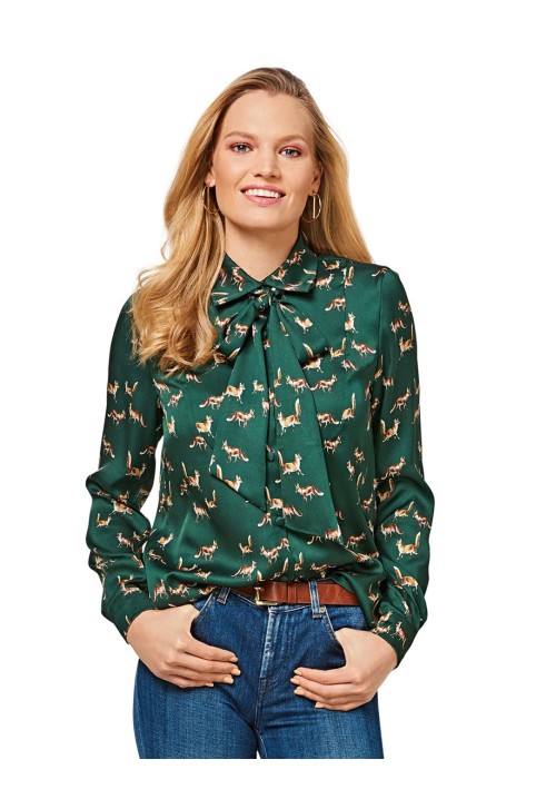 Pattern Blouse shirt with plastron and stand-up collar (Burda 2/2017, pattern number 6460 B)