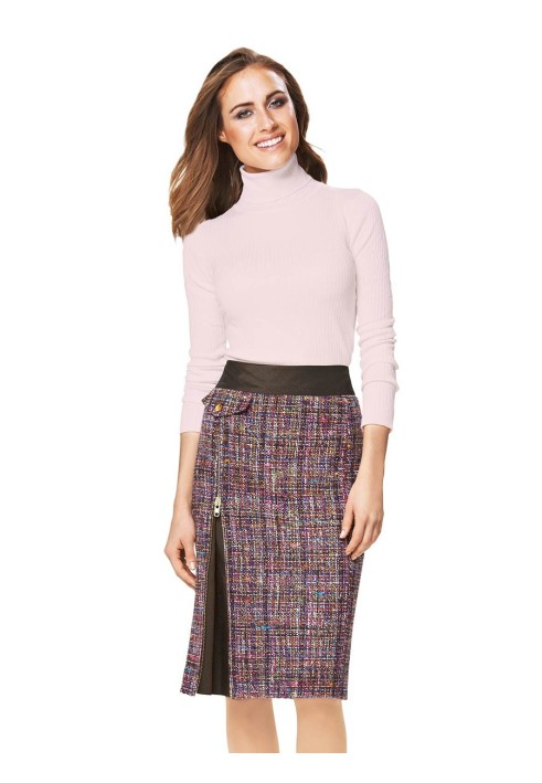 Pattern Pencil skirt with a patterned belt (Burda 2/2014, pattern number 6835 B)