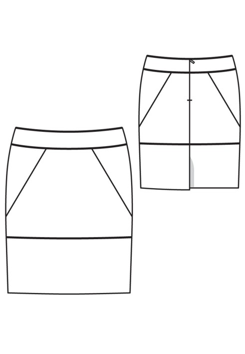 Выкройка Юбка-карандаш с кантом в швах (Burda 4/2017, № выкройки 127)