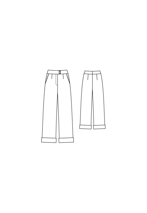 Pattern Pants of a flared silhouette with lapels (Burda 4/2010, pattern number 119)