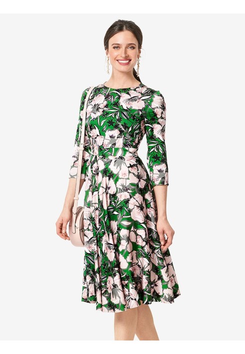 Pattern Dress cut-out with opposite fold on the skirt (Burda 2/2019, pattern number 6297 B)