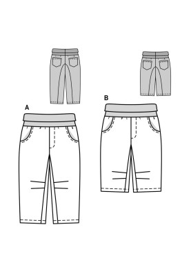 Викрійка Штанці на еластичному трикотажному поясі (Burda 1/2017, № викрійки 9359 B)