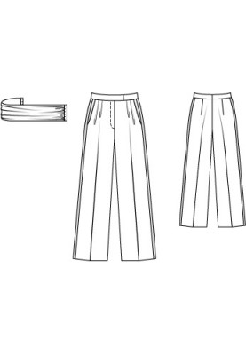 Pattern Marlene trousers with a cummerbund belt (Burda 11/2012, pattern number 130)