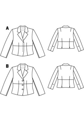 Pattern Jacket of fitted cut made of embroidered batiste (Burda 2/2011, pattern number 108 A)