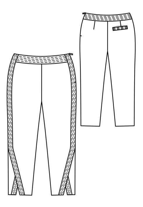 Выкройка Брюки прямого кроя длиной 7/8 (Burda 2/2018, № выкройки 124)