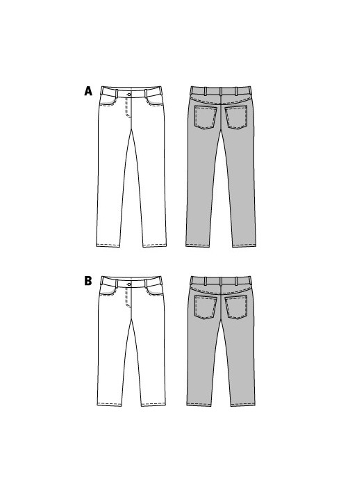 Выкройка Брюки из денима в джинсовом стиле (Burda 1/2014, № выкройки 6951 A)