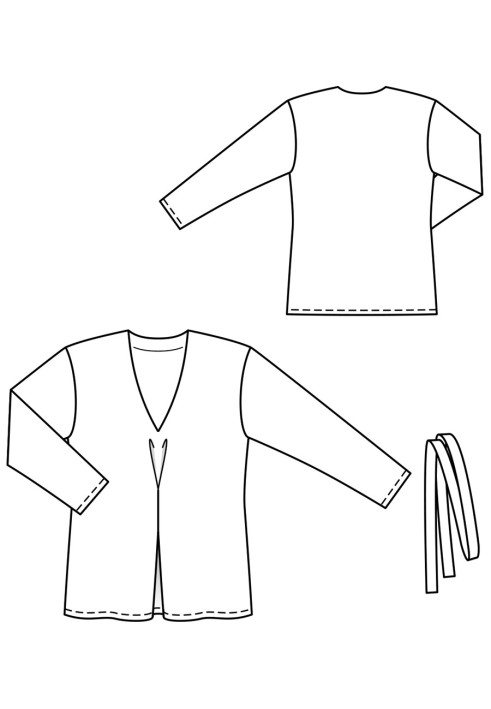 Pattern Straight-cut pullover with a belt (Burda 12/2018, pattern number 111 A)