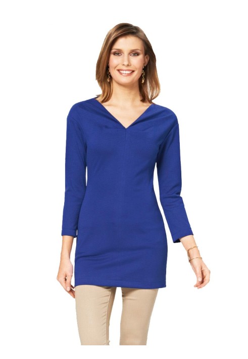 Pattern V-neck sleeveless pullover (Burda 2/2015, pattern no. 6696 A)