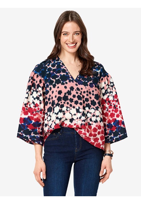 Pattern Wide-cut blouse with stand-up collar (Burda 2/2019, pattern no. 6284 A)