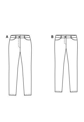 Выкройка Брюки в джинсовом стиле с низкой посадкой (Burda 1/2017, № выкройки 6543 B)
