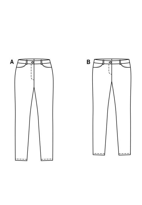Викрійка Брюки в джинсовому стилі з низькою посадкою (Burda 1/2017, № викрійки 6543 B)