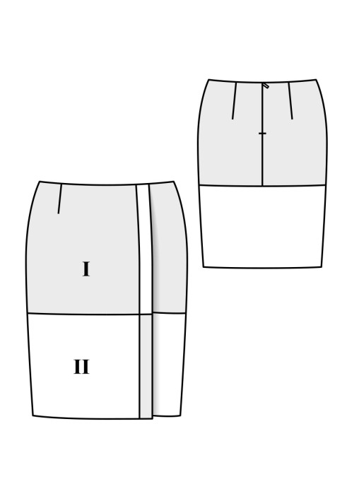 Выкройка Юбка-карандаш с потайной застежкой на кнопки (Burda 11/2019, № выкройки 124)