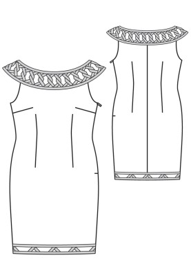 Pattern Sheath dress with an openwork yoke (Burda 11/2016, pattern number 132)