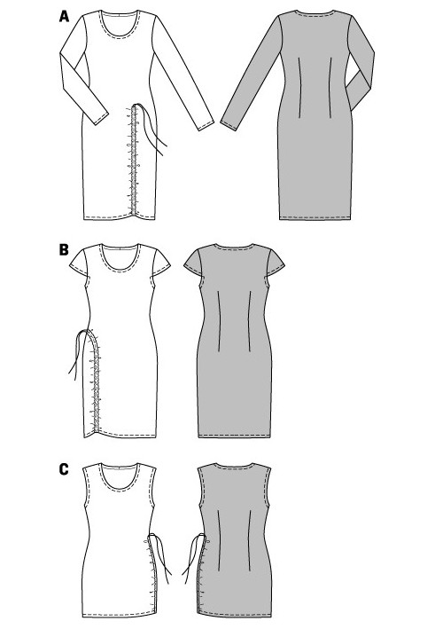 Выкройка Платье трикотажное по фигуре (Burda 2/2015, № выкройки 6729 A)