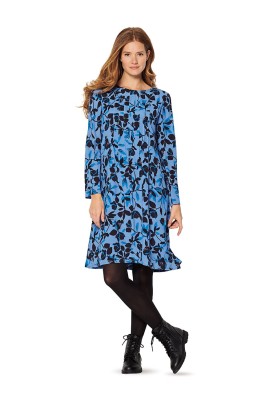 Pattern Dress with a flared cut with long sleeves (Burda 2/2020, pattern number 6162 A)