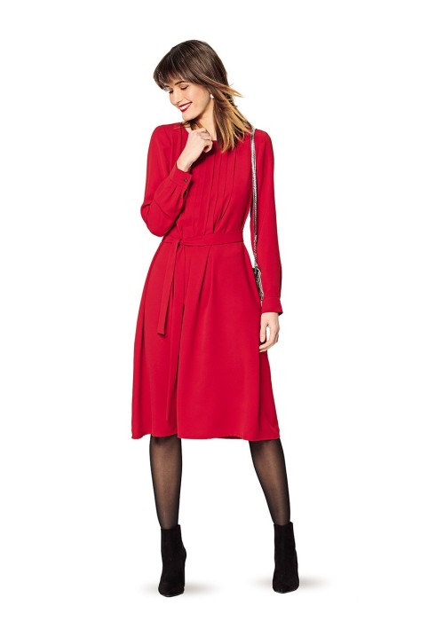 Pattern Dress with a flared cut with long sleeves (Burda 2/2020, pattern number 6162 A)