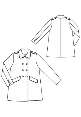 Pattern Double-breasted coat with a turn-down collar (Burda 9/2017, pattern number 130)