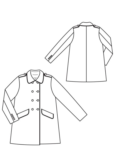 Pattern Double-breasted coat with a turn-down collar (Burda 9/2017, pattern number 130)