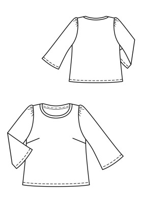 Pattern Blouse of a simple cut with flared sleeves (Burda 8/2020, pattern number 111 A)