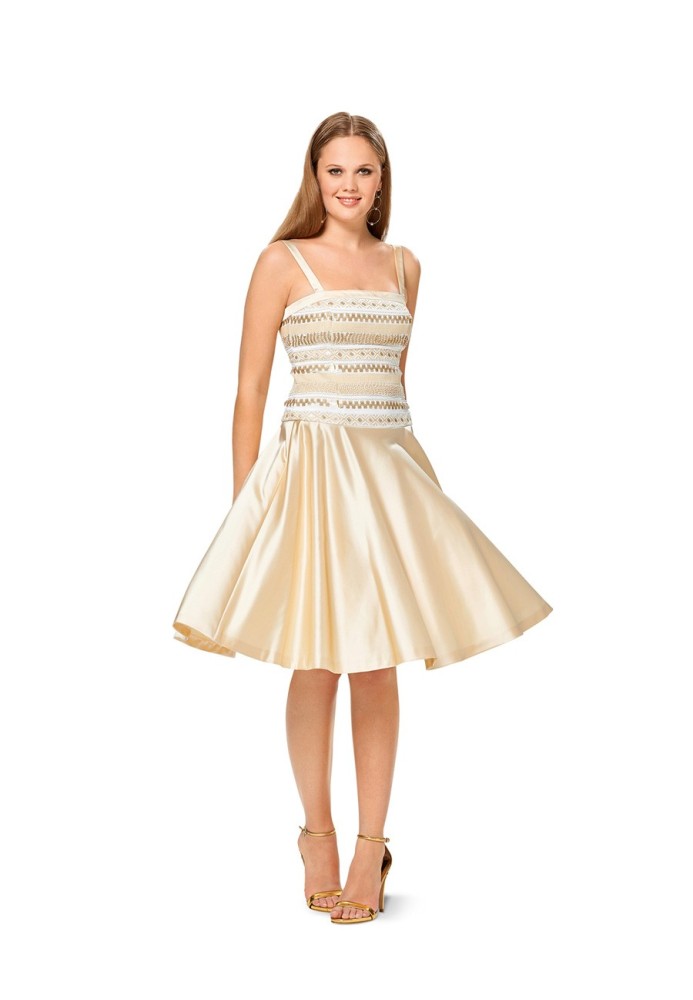 Pattern Bustier dress with satin skirt (Burda 1/2017, pattern number 6535 B)