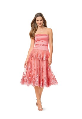 Pattern Bustier dress with satin skirt (Burda 1/2017, pattern number 6535 B)