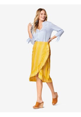 Pattern Skirt of a straight cut with a smell and a frill (Burda 1/2020, pattern number 6200 B)