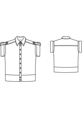 Pattern Blouse-shirt with short sleeves (Burda 6/2012, pattern number 142)