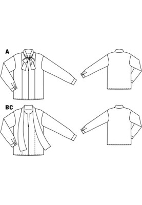 Выкройка Блузка из металлизированного трикотажного полотна (Burda 10/2011, № выкройки 128 C)