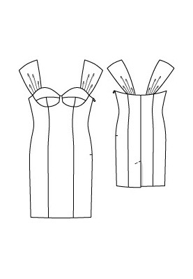 Pattern Cocktail dress with wide straps (Burda 7/2011, pattern number 132)