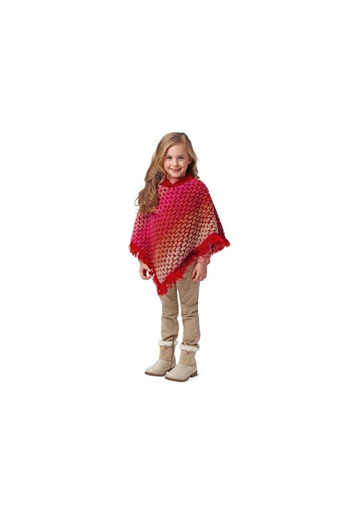 Pattern Poncho knitted with fringe decoration (Burda 2/2015, pattern number 9405 B)